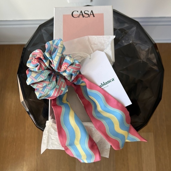 Casablanca Candy Ping Pong Print Silk Twill Scrunchie Candy